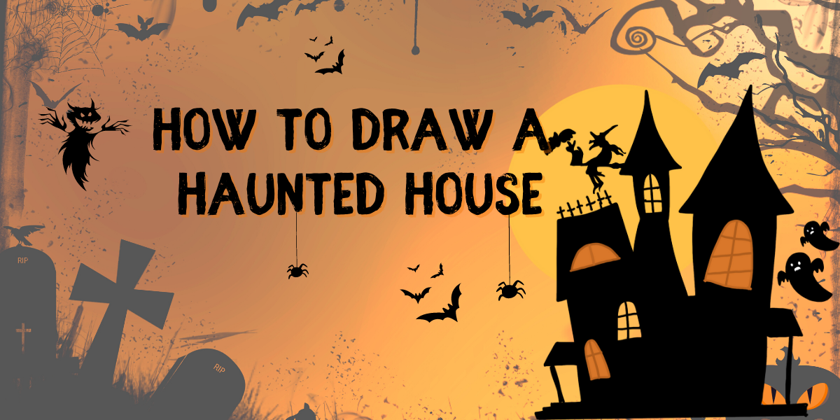 how to draw a haunted house